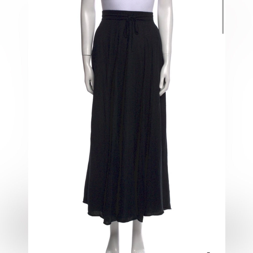 Lingua Franca Cashmere Silk Elegant Black Maxi Skirt